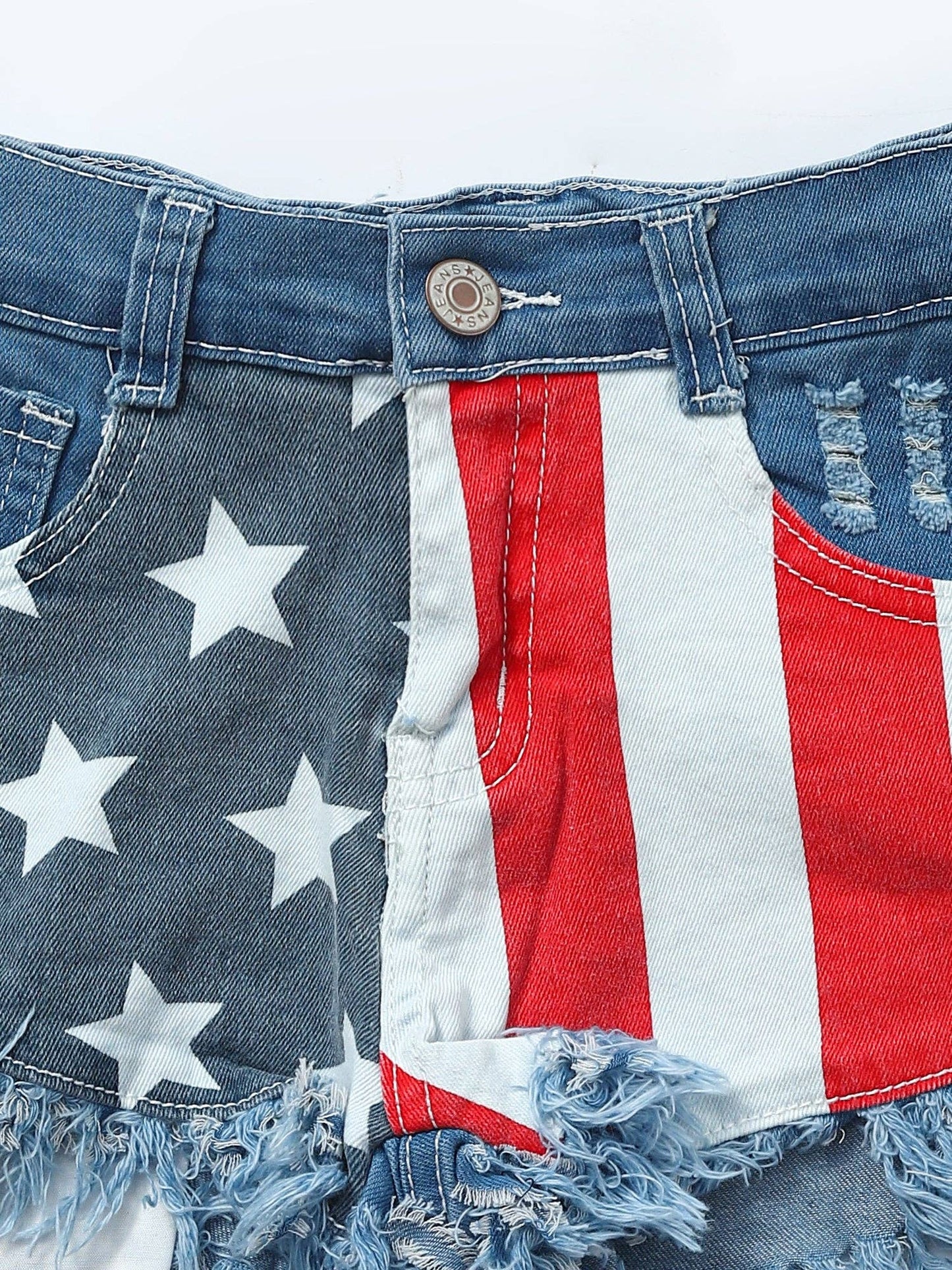 Girls Stars & Stripe Denim Shorts
