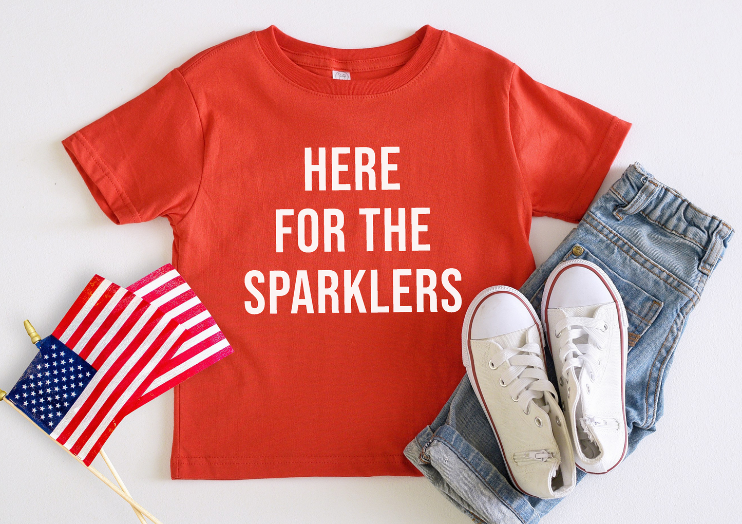 Here for the Sparklers | Kids 4th of July Tee