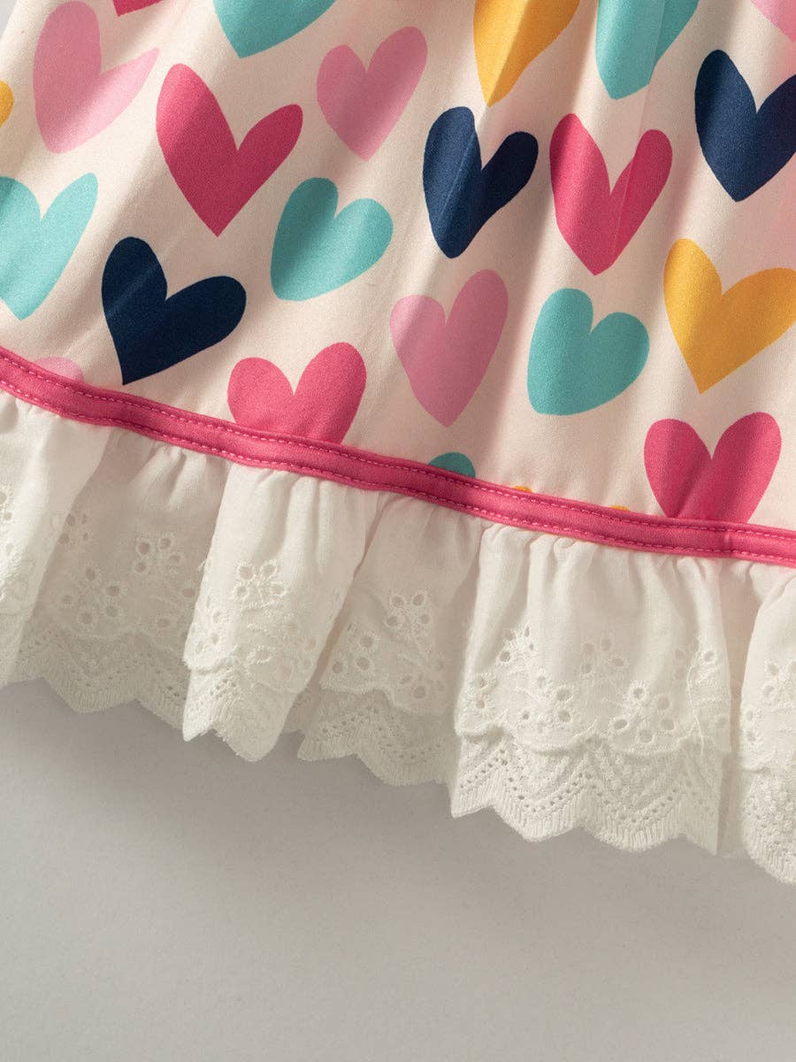 Colorful Hearts Twirl Dress