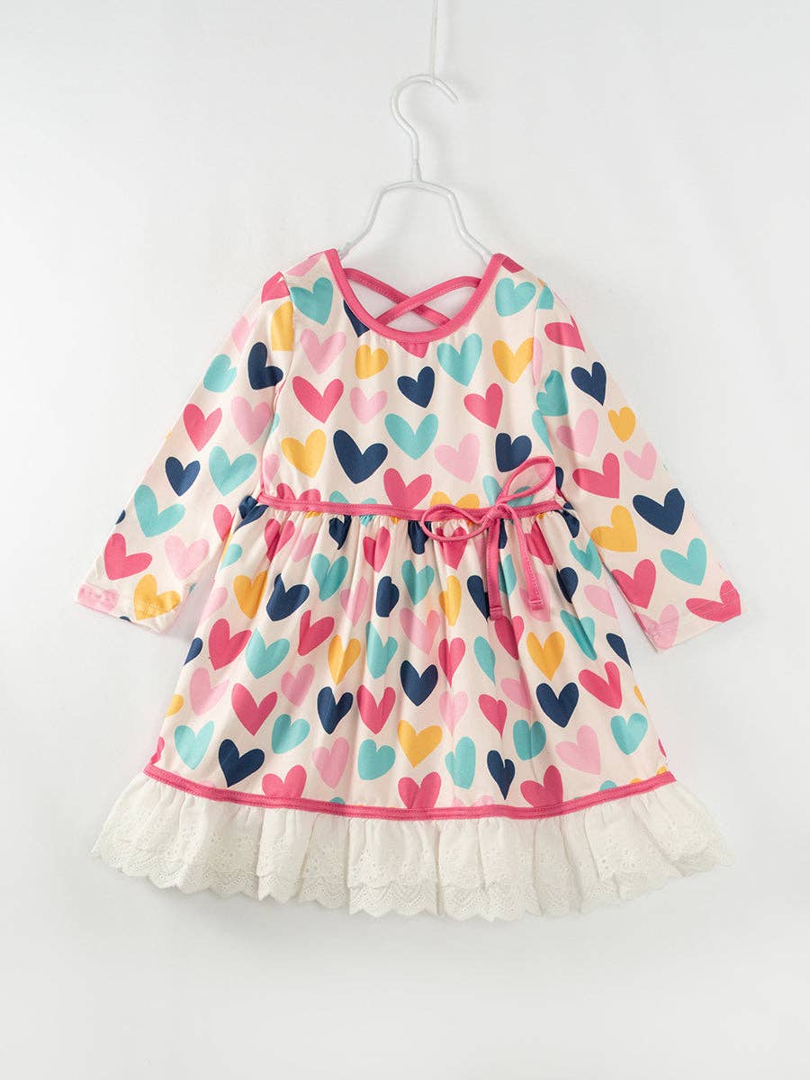 Colorful Hearts Twirl Dress
