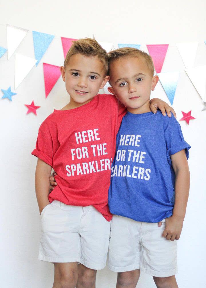 Here for the Sparklers | Kids 4th of July Tee