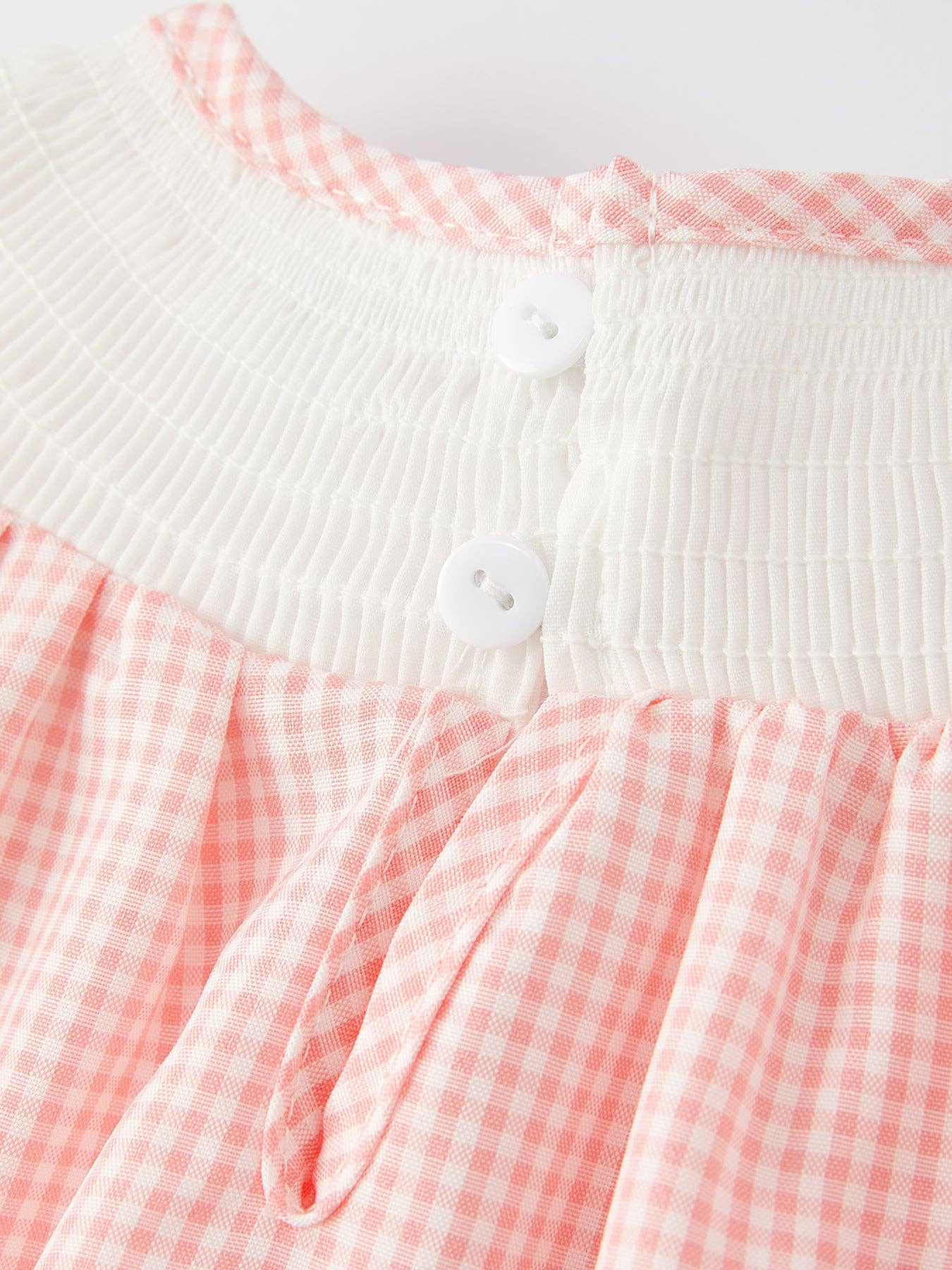 Valentine's Day Embroidered Girls Smocked Romper