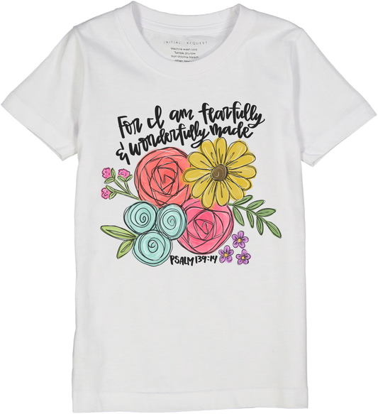 I am Fearfully & Wonderfully Made Floral Short Sleeve Tee