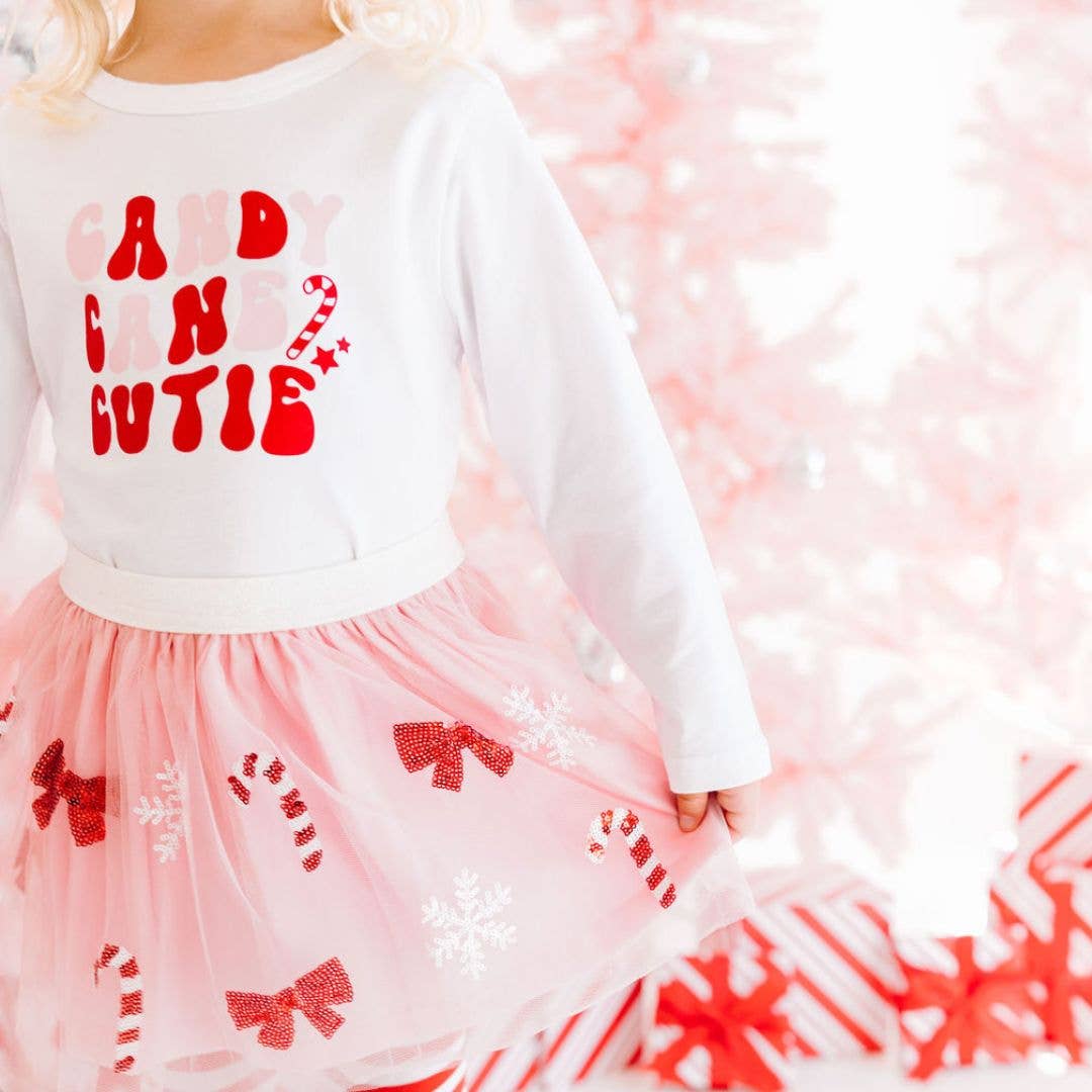 Candy Cane Cutie Sequin Christmas Tutu Skirt