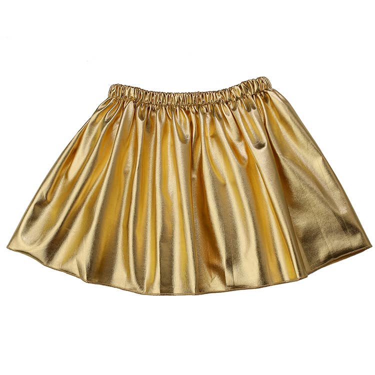 Gold Metallic Pleather Skirt
