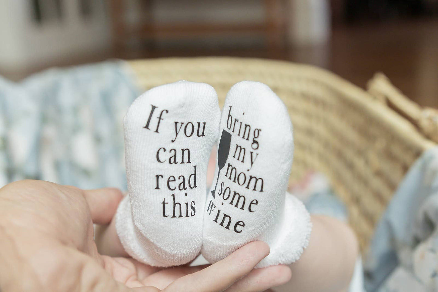 Dorothy’s Reason - Bring my Mom Some Wine Baby Socks | Wine Gifts | Baby Items