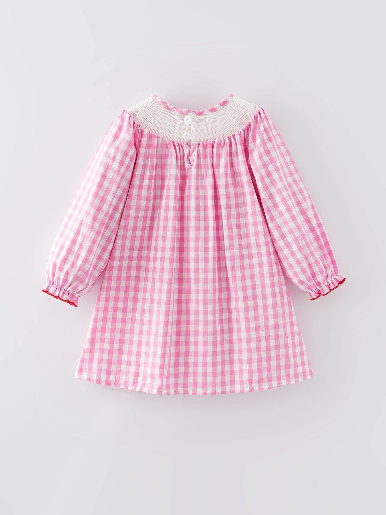 Rylee Faith Designs - Valentine's Day Heart Bow Smocking Embroidered Pink Dress