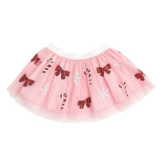 Candy Cane Cutie Sequin Christmas Tutu Skirt