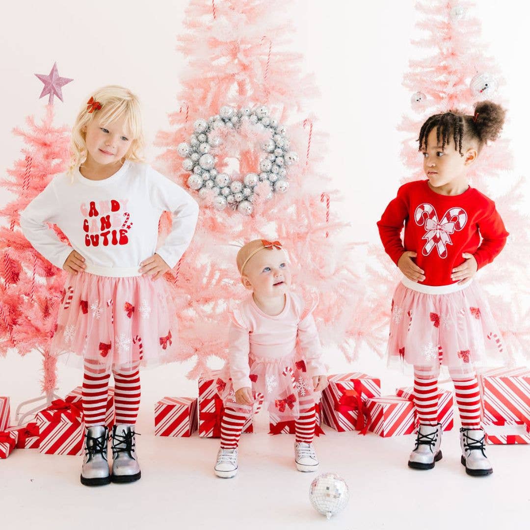 Candy Cane Cutie Sequin Christmas Tutu Skirt