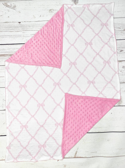 Baby Girl Pink Bow Blanket