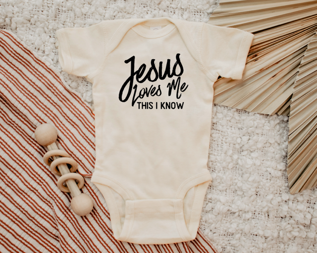 dkhandmade - JESUS LOVES ME THIS I KNOW BABY ONESIE