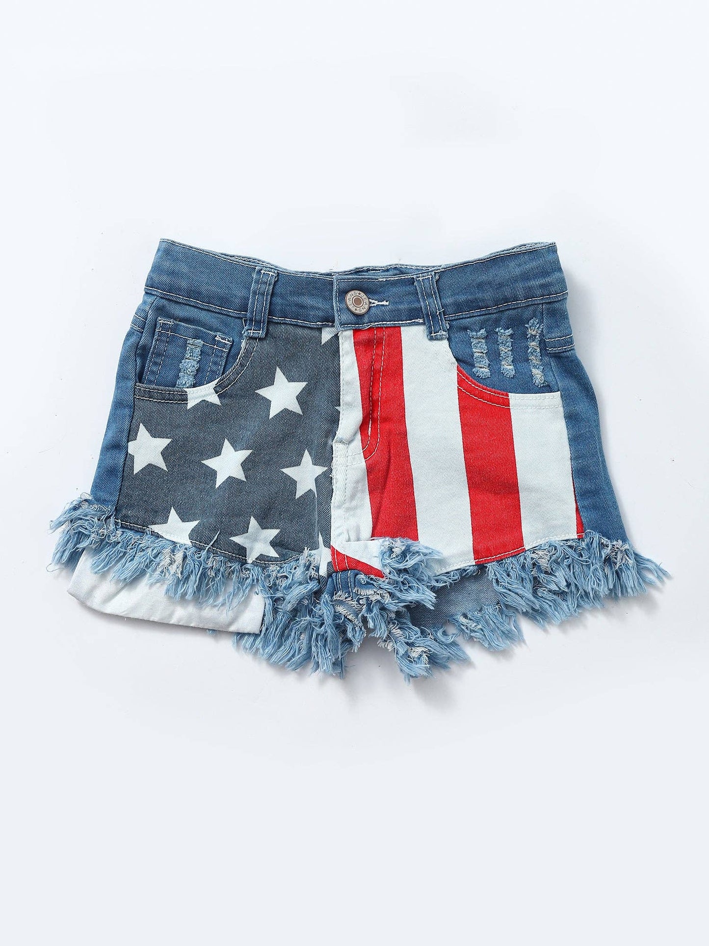 Girls Stars & Stripe Denim Shorts