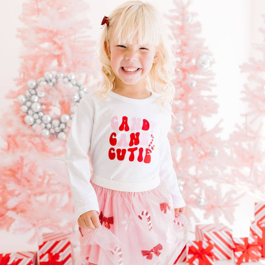 Candy Cane Cutie Sequin Christmas Tutu Skirt